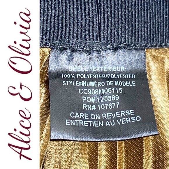 NWT ALICE & OLIVIA Elba Metallic Striped Wide Leg Festive Pants, Size Small - Picture 8 of 10